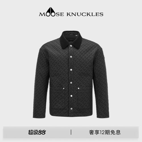 MOOSE KNUCKLES 男士MONOGRAM经典LOGO翻领小剪刀夹克外套