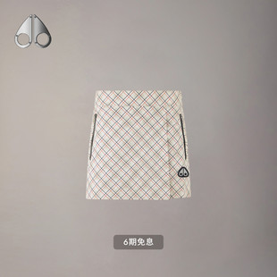 KNUCKLES 早春新品 MOOSE 饰A字短裙 女士格纹拉链装