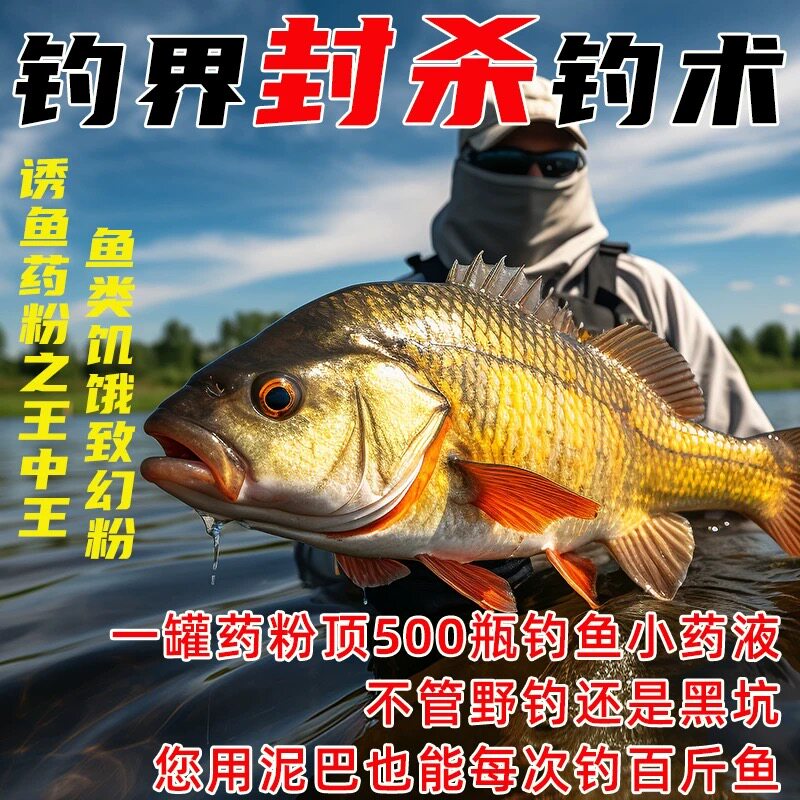 日本钓鱼小药野钓黑坑诱鱼剂鱼饵料鲫鲤草青鱼通杀诱食开口添加剂