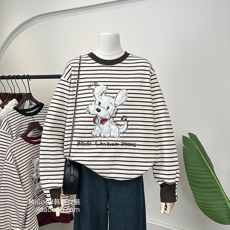 冬季韩国加绒宽松卫衣女