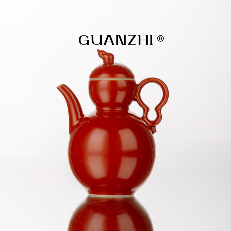 观止 矾红陶瓷温酒壶套装高档家用陶瓷中式酒器分酒壶酒杯白酒壶