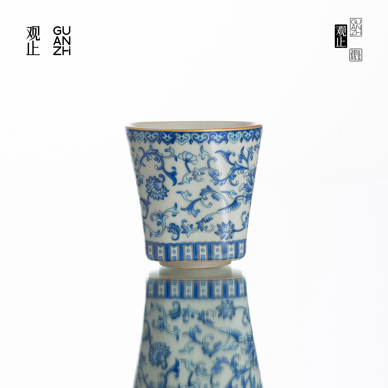 观止米黄汝窑主人杯茶杯