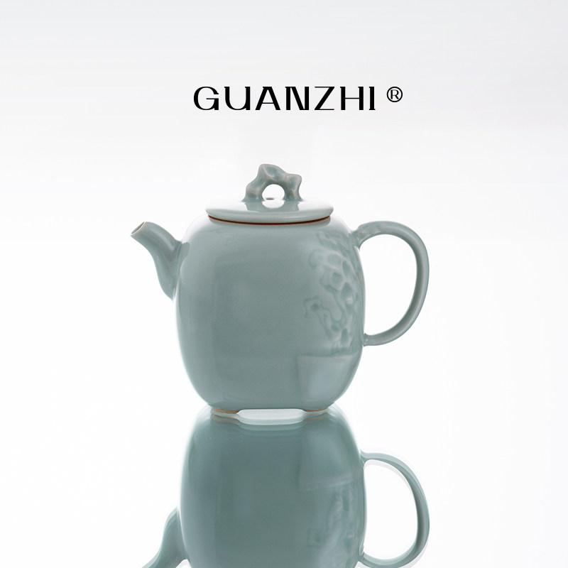 观止天青汝窑茶壶泡茶单壶