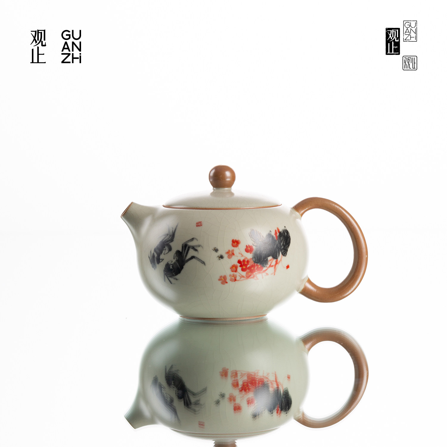 观止汝窑西施壶陶瓷小茶壶泡茶喝茶家用茶水壶单壶泡茶器功夫茶具