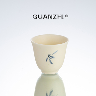 观止哑光黄陶瓷茶杯闻香杯个人专用高档茶具品茗杯主人杯茶盏茶杯