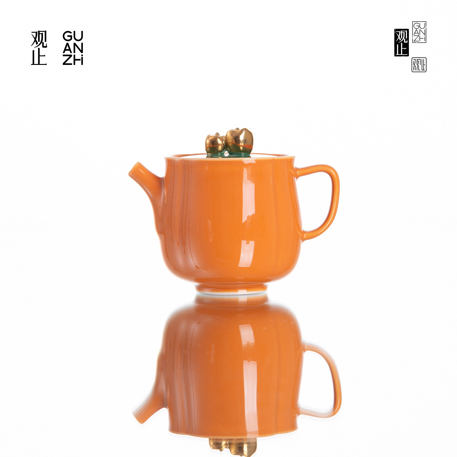 观止柿柿如意陶瓷功夫茶壶套装