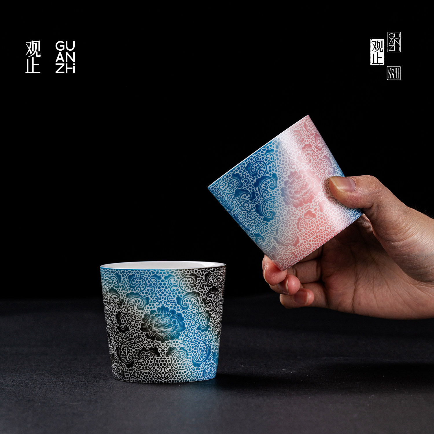观止手工扒花情侣主人杯生日礼物