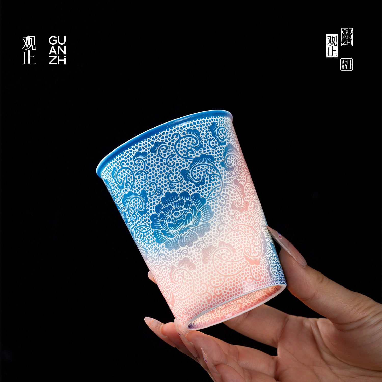 观止陶瓷扒花可乐杯咖啡杯礼物