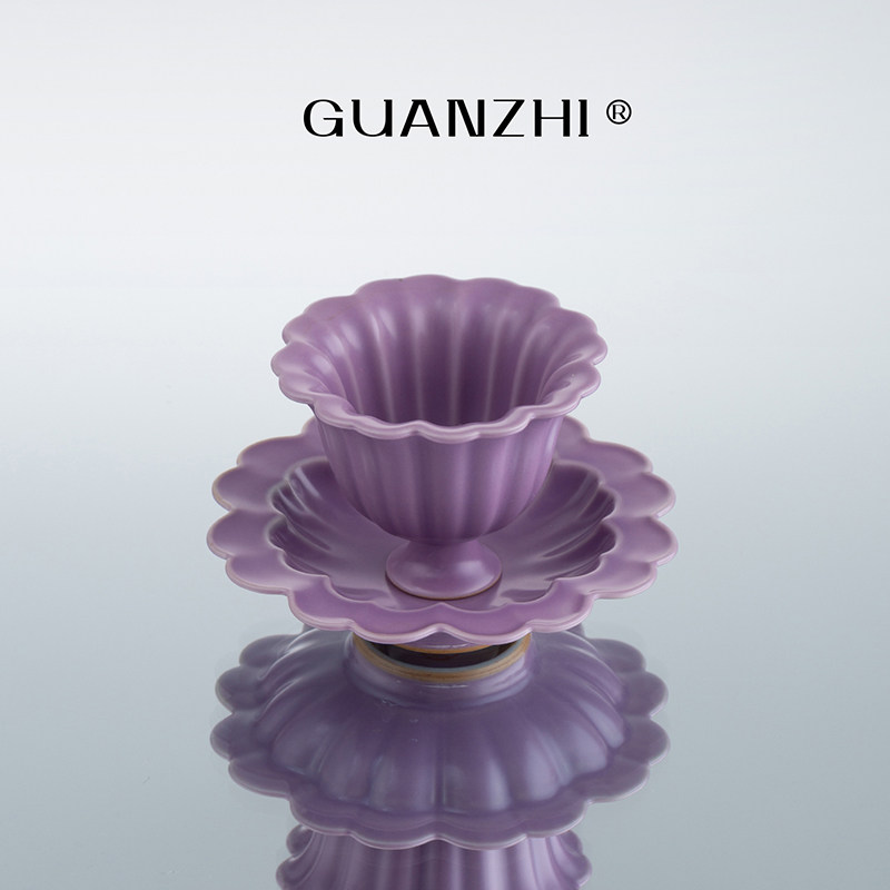 观止丁香紫茶杯花口主人杯个人专用高档茶具品茗杯个人杯茶盏套装,餐饮具,茶杯,淘宝优惠券,粉丝福利购,淘宝优惠卷