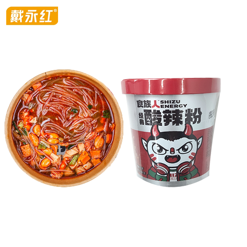 戴永红零食食族人酸辣粉网红番薯粉红薯粉条冲泡桶装休闲零食小吃