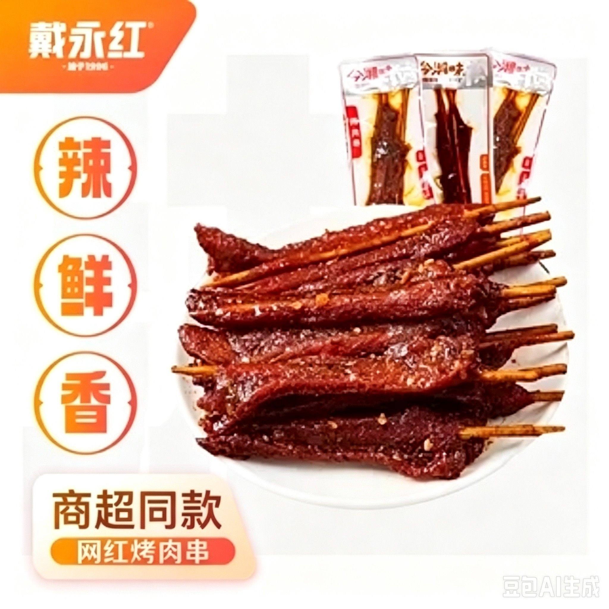戴永红零食今湘味网红烤肉串牙签肉牛肉味羊肉味麻辣解馋鸭肉制品