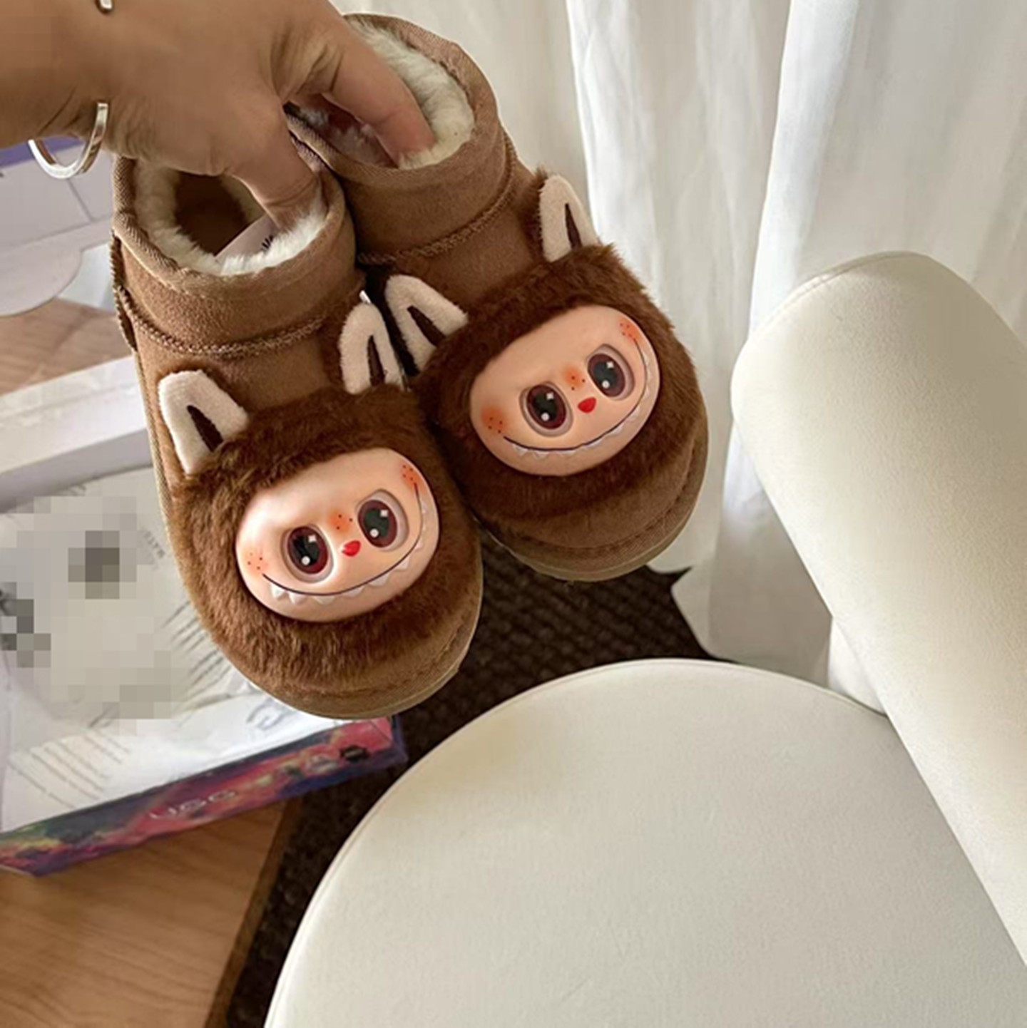 桑坡超火网红拉布布皮毛一体棉鞋