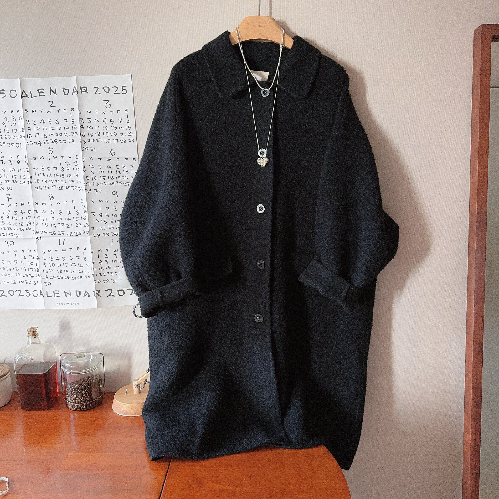 搭配师果子2025秋冬新款女装韩版精品苏丽羊毛大衣外套中长款宽松