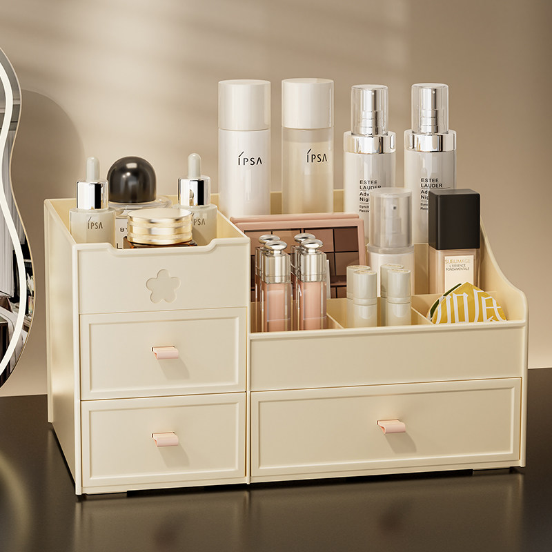 化妆品收纳盒梳妆台化妆盒防尘护肤品面膜收纳箱化妆刷口红置物架
