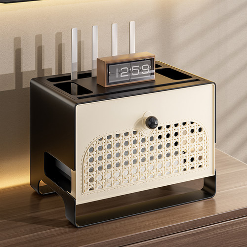 桌面路由器收纳盒机顶盒置物架