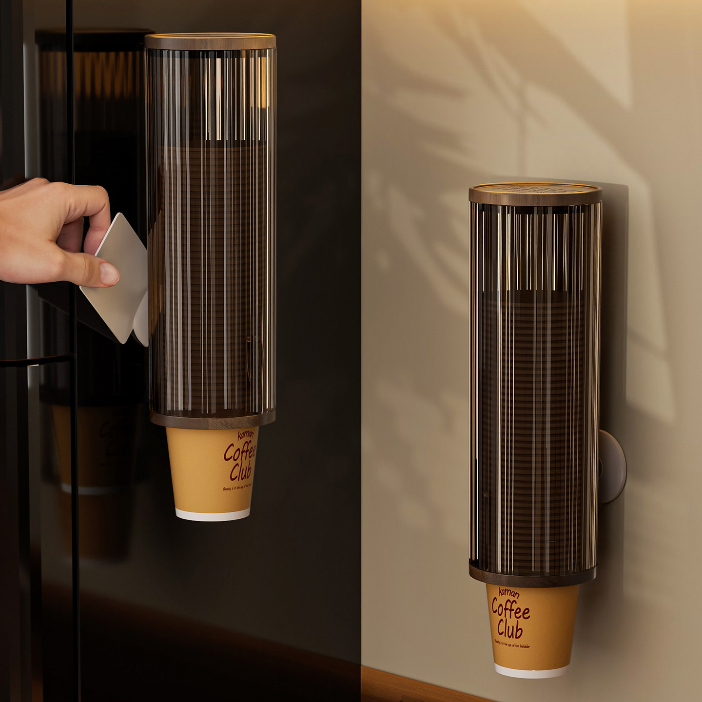 吸盘一次性杯子取杯器壁挂式饮水机水杯收纳吧台置物架防尘纸杯架