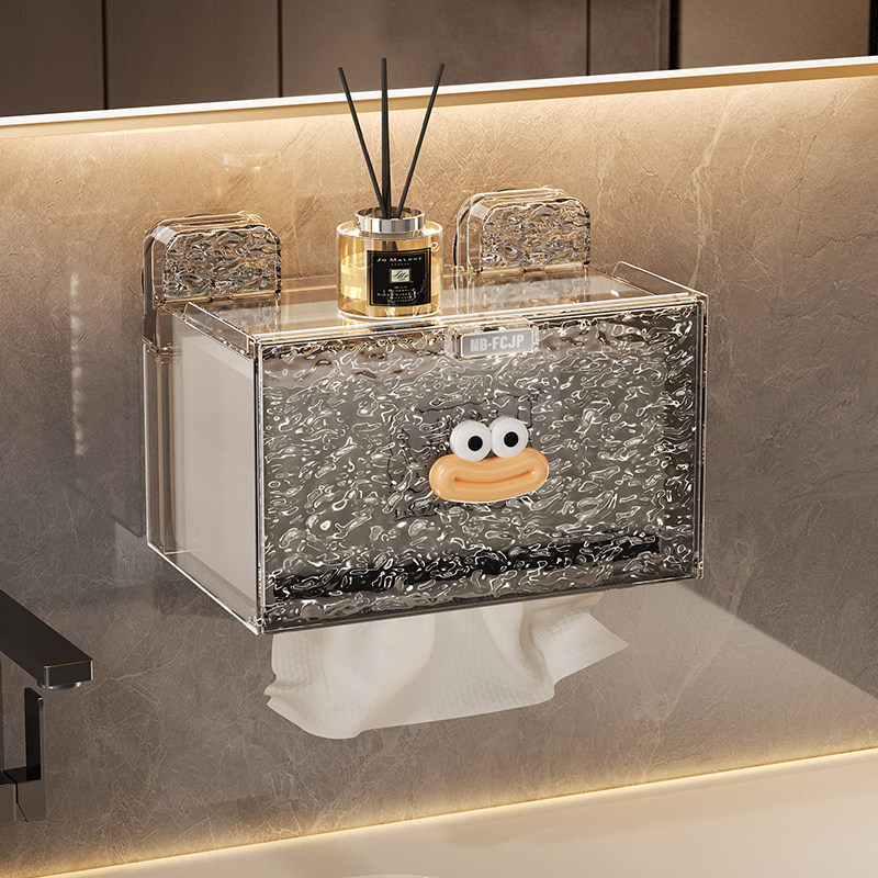 卫生间厕纸盒吸盘壁挂式新款防水纸巾盒厕所洗脸巾手纸卷纸抽纸盒,收纳整理,纸巾盒,淘宝优惠券,粉丝福利购,淘宝优惠卷
