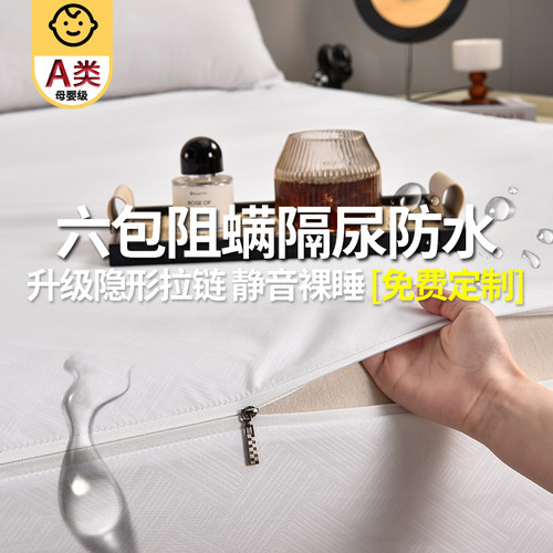 2026新款a类六面全包床罩席梦思床垫保护套防水隔尿床笠罩三件套 - 封面