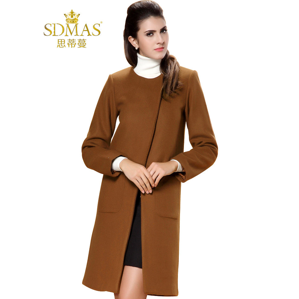 思蒂蔓女装厚修身羊毛呢子大衣中长款高端外套大牌欧美风60%羊毛,女装/女士精品,毛呢外套,淘宝优惠券,粉丝福利购,淘宝优惠卷