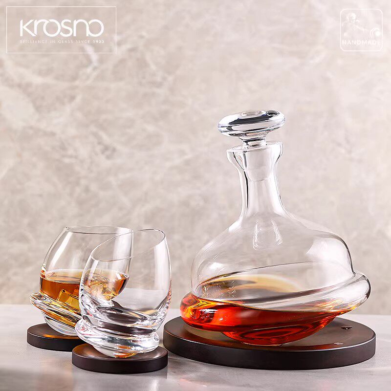 KROSNO波兰进口创意威士忌酒樽套装家用水晶玻璃洋酒杯子高档酒具