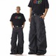 男女宽松休闲直筒阔腿长裤 裤 复古宽松廓形解构设计感灰色工装 美式
