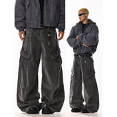 男女设计感小众宽松高级感显瘦百搭阔腿休闲裤 裤 复古弯刀工装 美式