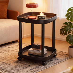 可移动沙发边几小茶几床头置物架卧室床头柜家用麻将桌边茶水角几