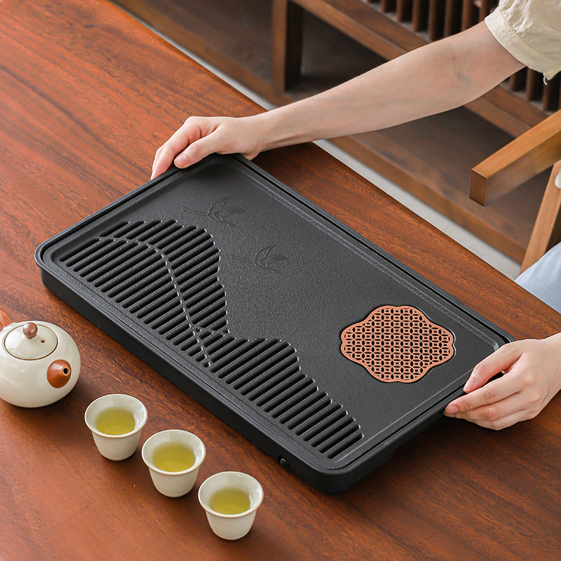 晟窑小型茶盘家用茶托盘2025新款轻奢仿乌金石茶海茶具干泡小茶台