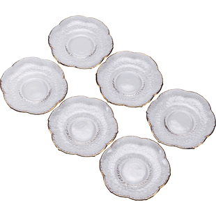 晟窑玻璃茶杯垫透明茶杯托日式简约隔热垫功夫茶具小茶碟茶道配件