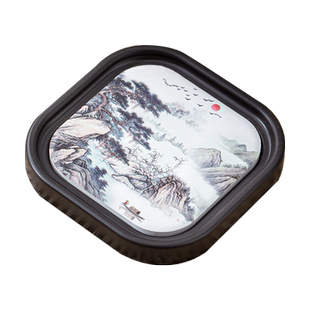 晟窑创意吸水杯垫陶瓷茶杯垫茶道隔热杯托中式复古功夫茶具零配件