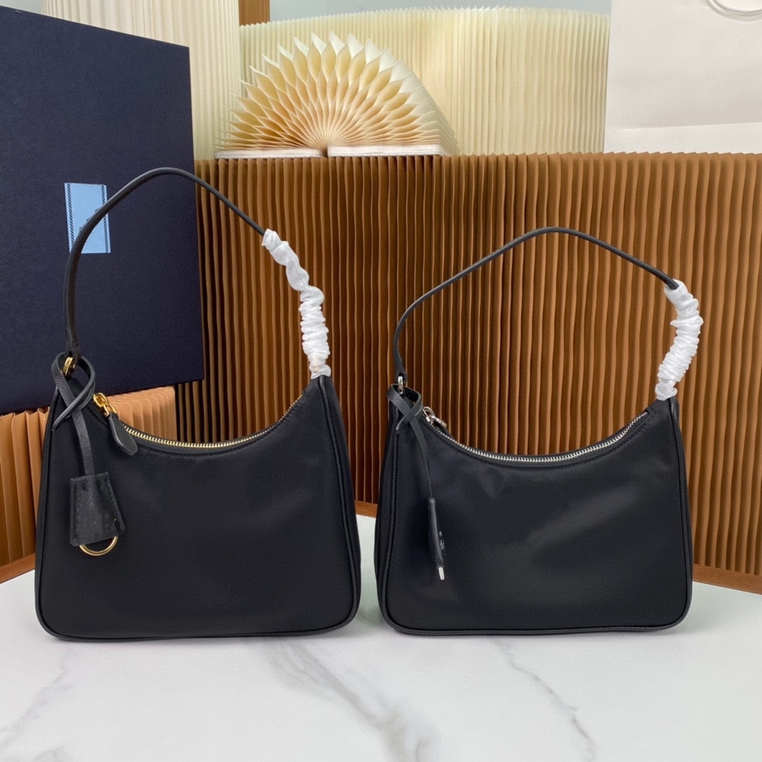 女士新款降落伞尼龙布hobo腋下包年轻时尚潮流手提包黑色单肩背包