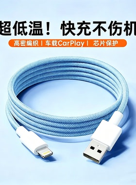 极客小K 快充数据线usb适用于苹果iphone/ipad13加长14器12promax手机编织充电线闪充11平板8p2米x车载7plus
