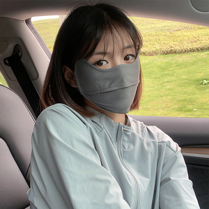 夏季透气防晒防紫外线女薄款立体冰丝口罩网红灰色遮阳护眼角面罩