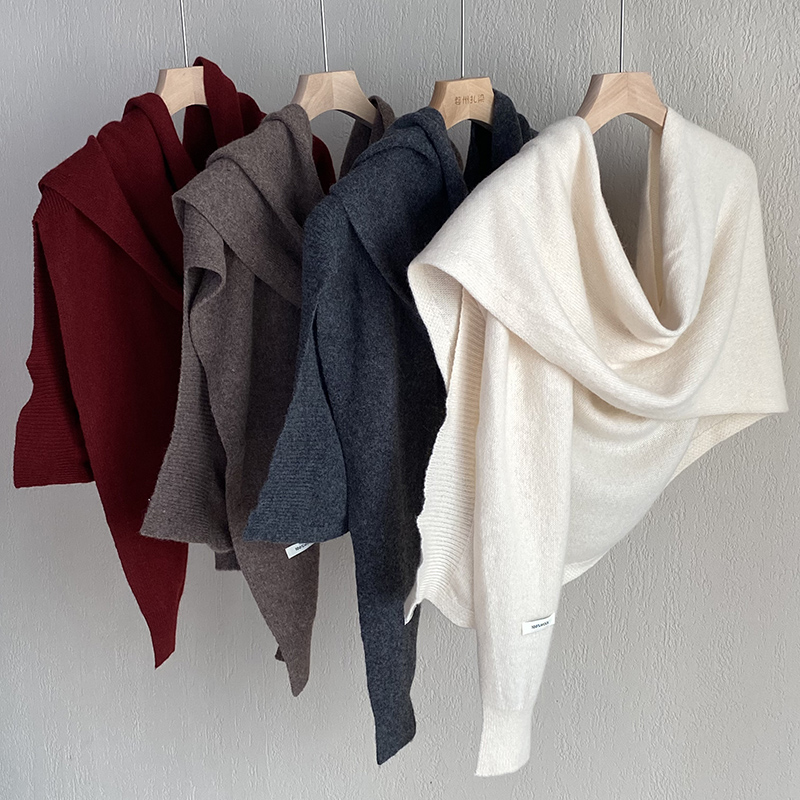 【宫佩Cocoa小苏】冬季高级感纯色WOOL100%羊毛围巾保暖百搭披肩