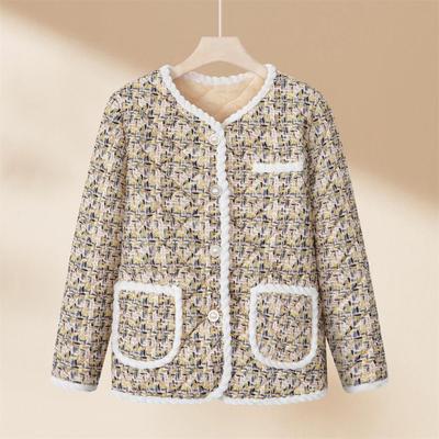 羊驼绒小香风花棉袄年轻
