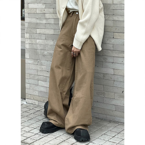 美式高街宽松直筒牛仔裤拖地长裤