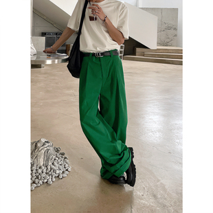 ZINGUP美式宽松中高腰休闲裤男秋季压褶长裤高个子直筒阔腿裤子潮