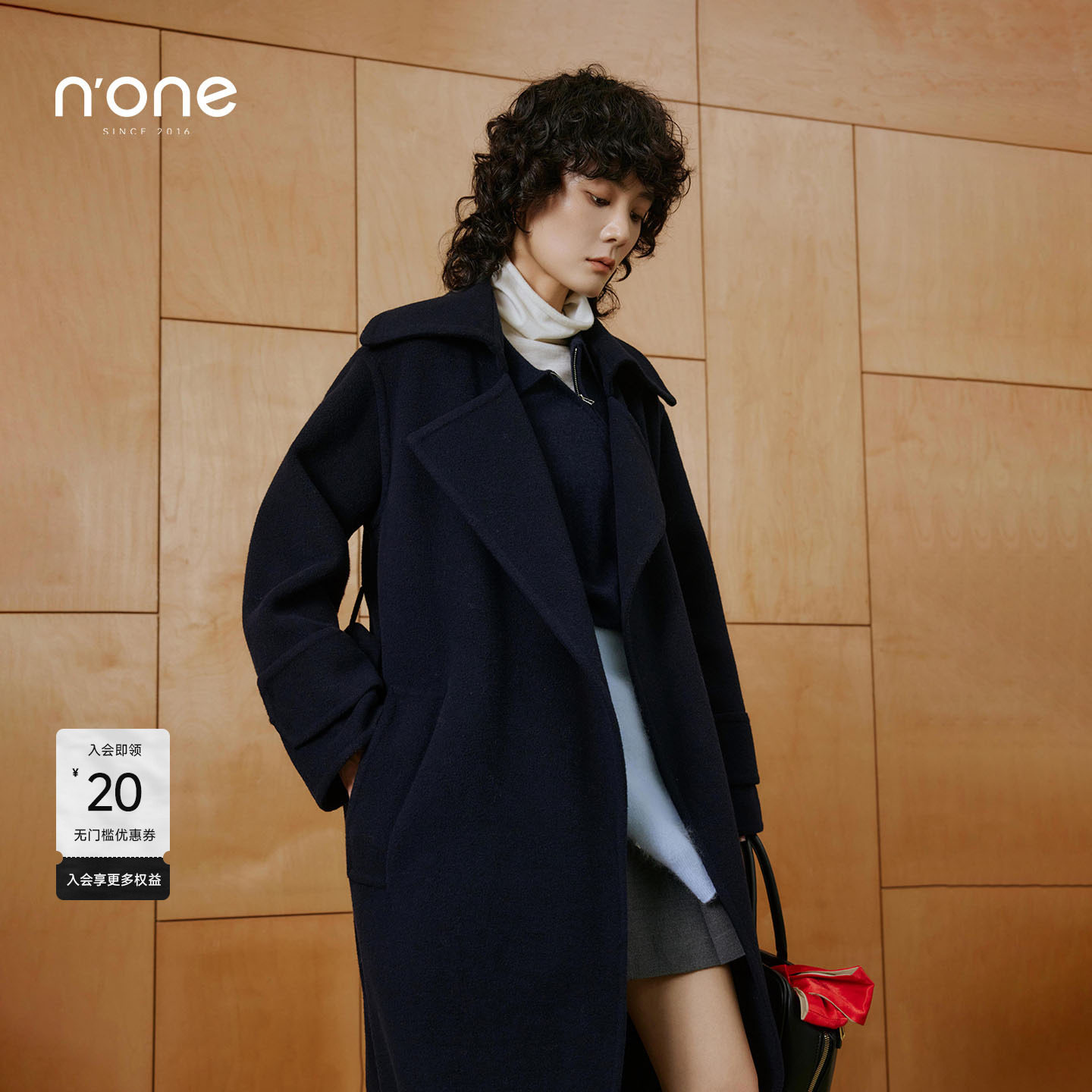 none100%绵羊毛长款双面呢大衣