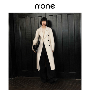 新款 none 冬季 大衣女气质中长款 绵羊毛羊驼绒混纺纯色双面呢西装