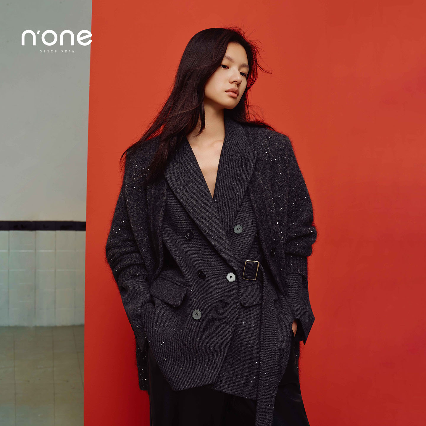 none双排扣戗驳领解构西装外套