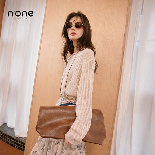 none时髦百搭休闲坑条毛衣