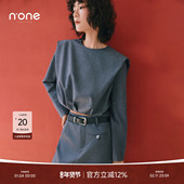 显高时髦小洋装 none 高级感设计 上衣女2025秋季 新款 箱型短款 长袖