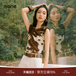 t恤抽褶气质百搭显瘦小蛮腰 笼女士无袖 none 2025超火减龄宽松袖