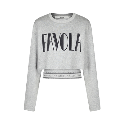 none截短箱型两件套循环灰卫衣