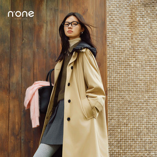 可脱卸连帽设计通勤百搭外套 2025冬新款 none 风衣羽绒服女中长款