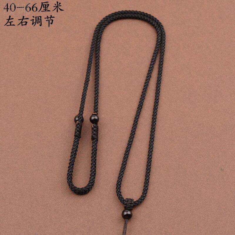 diydiy手工C35改款编织挂绳玉佩翡黄金翠玉坠项链红绳平安扣坠男