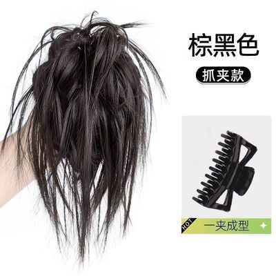 鸡窝头抓夹丸子头假发女辣妹蓬松盘发发包自然长须鸡毛发抓假发圈
