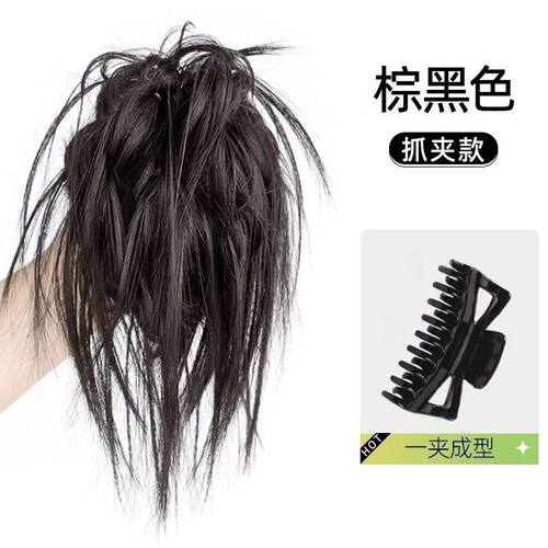 鸡窝头抓夹丸子头假发女辣妹蓬松盘发发包自然长须鸡毛发抓假发圈