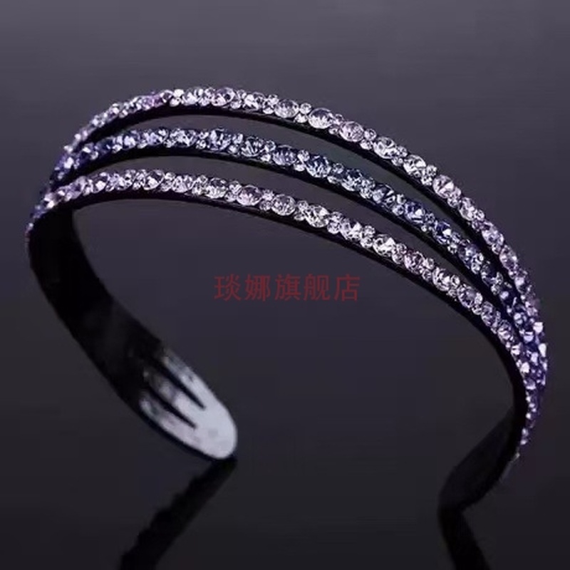 网红宽边发箍超闪水钻发卡韩国简约气质压刘海洗脸头饰发窟头箍女