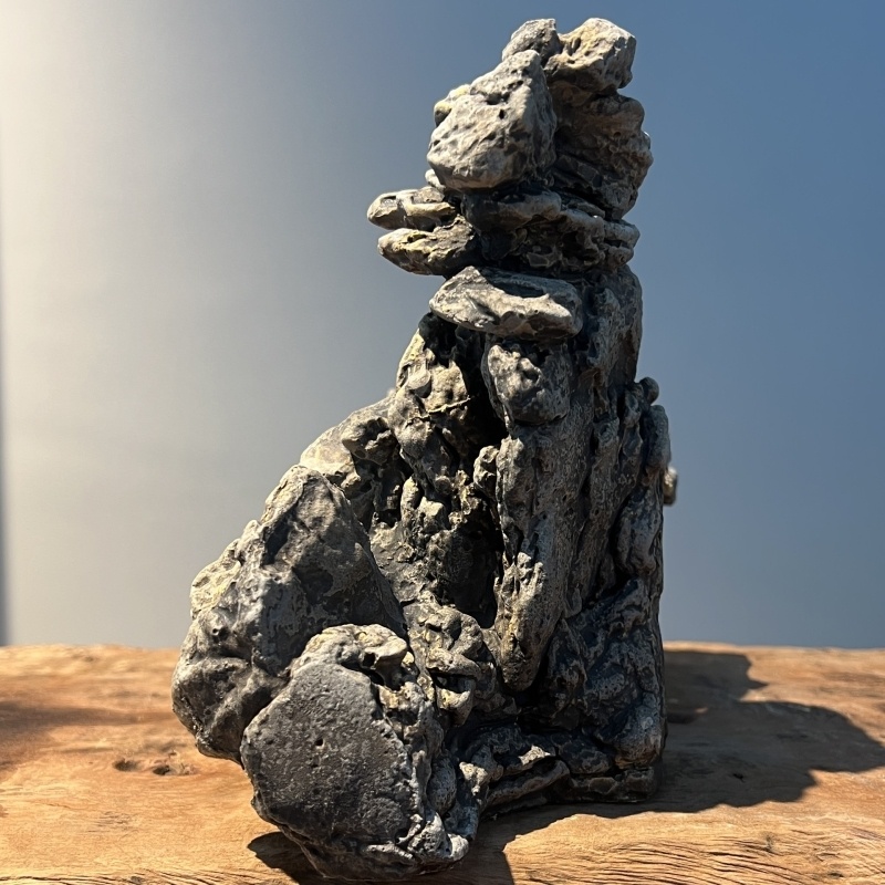 实心陶瓷中式创意假山吸水石水陆缸鱼缸微景观造景培菌沉水摆件